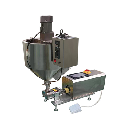 Semi-automatic Rotor Pump Peanut Butter Ketchup Honey Paint Pigment Cream Heating Hopper Filling Machine