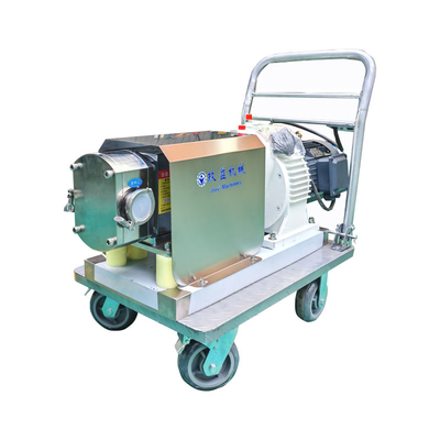 Rotor Pump Transfer Pump with Trolley Manual Speed Regulation Transfer Pump for Tomato Sauce, Vegetable Oil Transfer